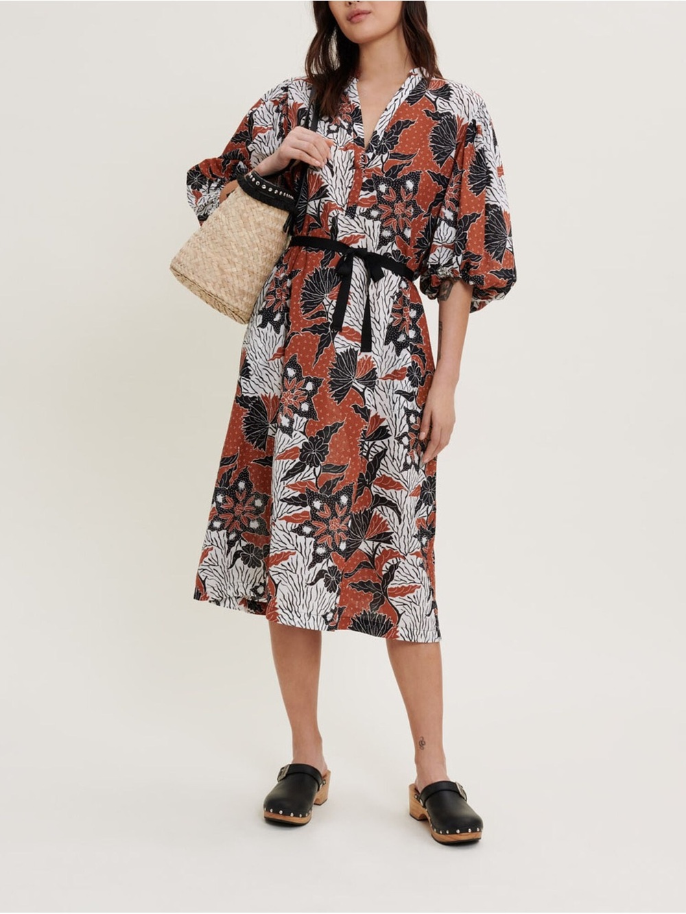 NWT Maje printed cotton voile dress